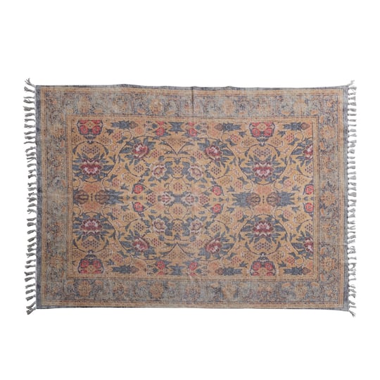 Hello Honey® Cotton Chenille Distressed Print Rug with Fringe
